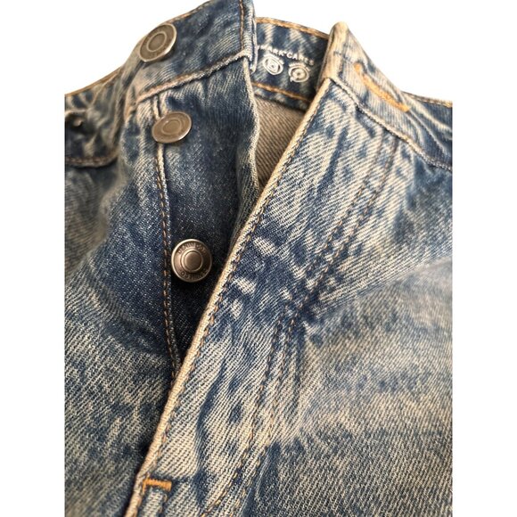 Rita Ora x Primark Womens Denim Shorts Frayed SZ 4  5 Pockets Button Fly Front - Picture 3 of 8